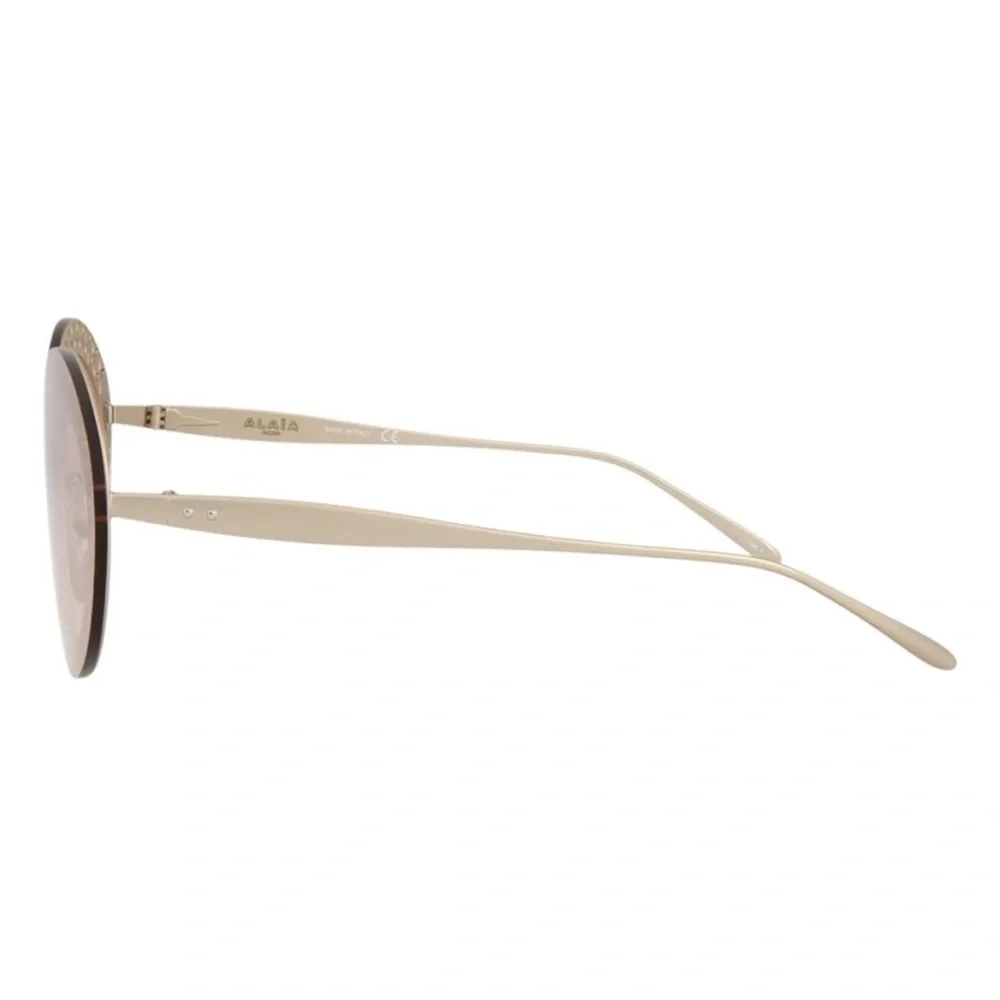 Azzedine Alaïa AA0027S Rose Gold Perforated Laser Cut Cat Eye Sunglasses